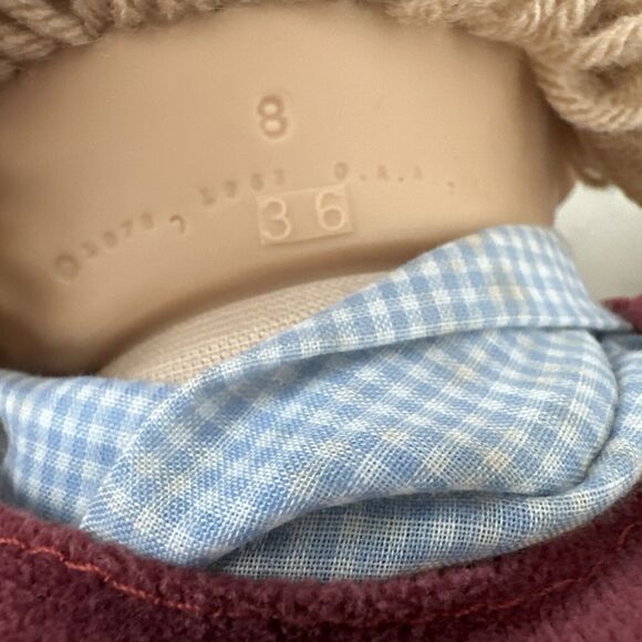 1982 VTG Cabbage Patch Kids Doll Boy Blonde Blue Eyes Dimples Jeans Vest Shoe - Picture 16 of 16